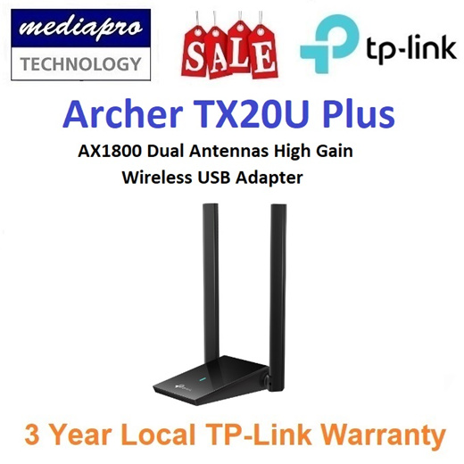 Archer TX20U Plus, AX1800 Dual Antennas High Gain Wireless USB Adapter