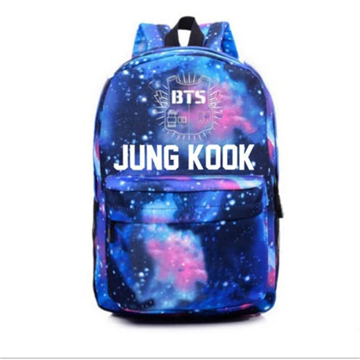 BTS Bangtan Boy's Fashion Starry Sky Galaxy Printed Casual Canvas Backpack  for Women Men Teenagers - Sky-Galaxy-bts