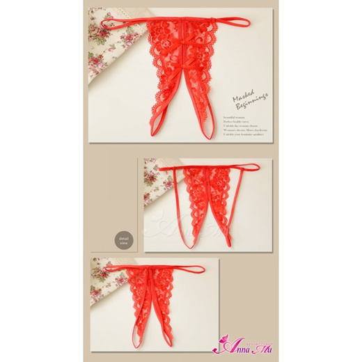Qoo10 - Anna Mu - Peep My Nip Bra Set Red : Lingerie & Sleepwear