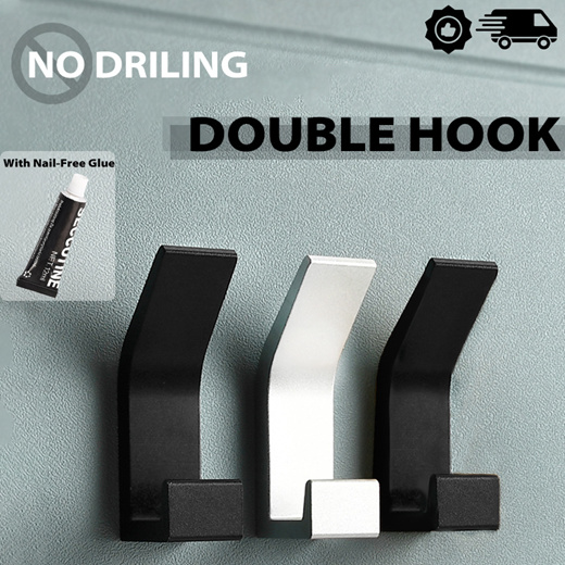 Qoo10 - No Drill Wall Hook Door Hooks Clothes Hangers Hanging for