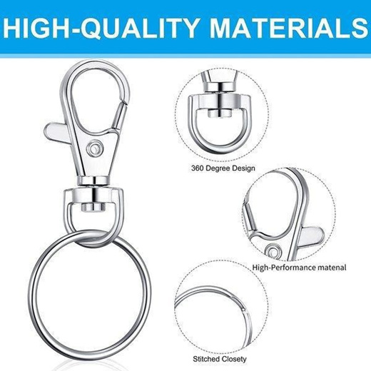 10/20/40/80PCS High Quality Metal Keychain Bulk Swivel Lanyard