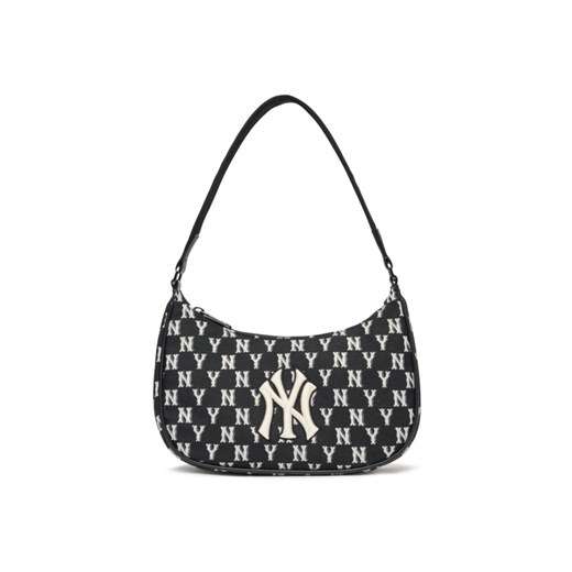 aespa Ningning][Starfashion] MLB Monogram Jacquard Hobo Bag New York  Yankees (3ABQS012N-50BGD)