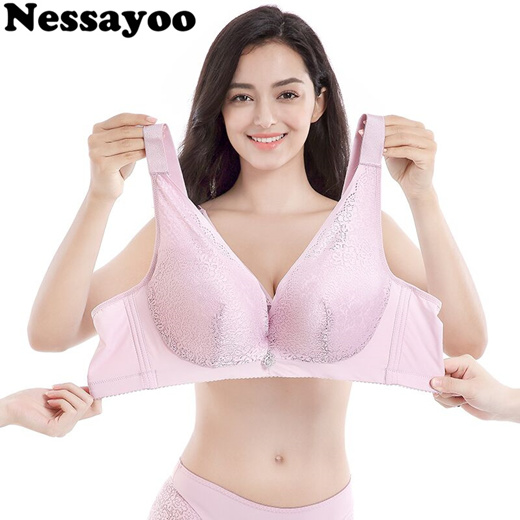 Qoo10 - Nessayoo Plus Size Bra 120 52 50 48 46 C D DD E Cup Cotton