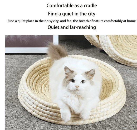 Handmade Grass Cat Nest Pet Nest Cat Bed Pet Straw Bed Kitten Cat