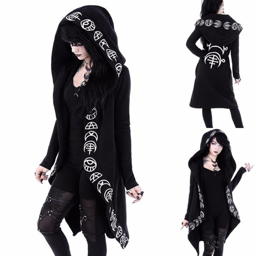 Qoo10 - New Fashion Women Gothic Punk Solid Color Long Sleeve Back