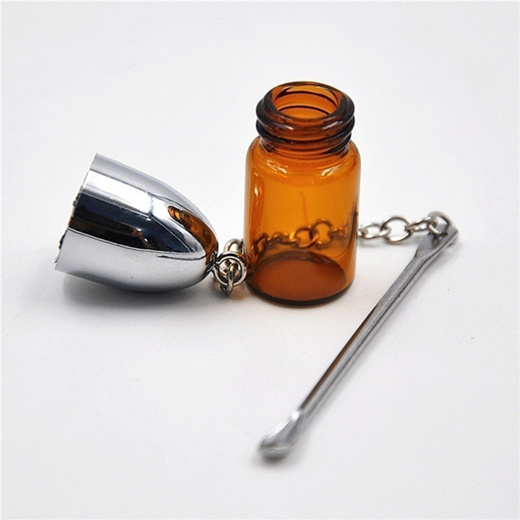 1/3pcs Small Glass Bottle with Snuff Spoon Secrete Storage Snorter Bullet  Container Pill Case Height 36mm/57mm/67mm,Diameter 15mm