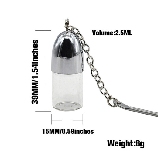 1/3pcs Small Glass Bottle with Snuff Spoon Secrete Storage Snorter Bullet  Container Pill Case Height 36mm/57mm/67mm,Diameter 15mm