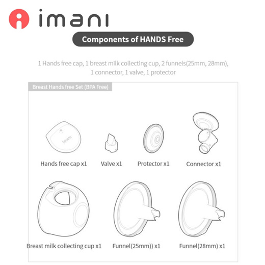 Qoo10 - 1 Pair imani Handsfree Cup Set, imani i2 Spare Parts