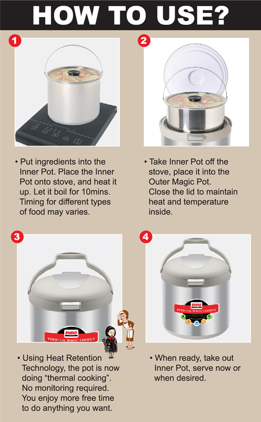 ENDO JAPAN - THERMAL MAGIC COOKER - HOW TO USE BY HEAP SENG GROUP 