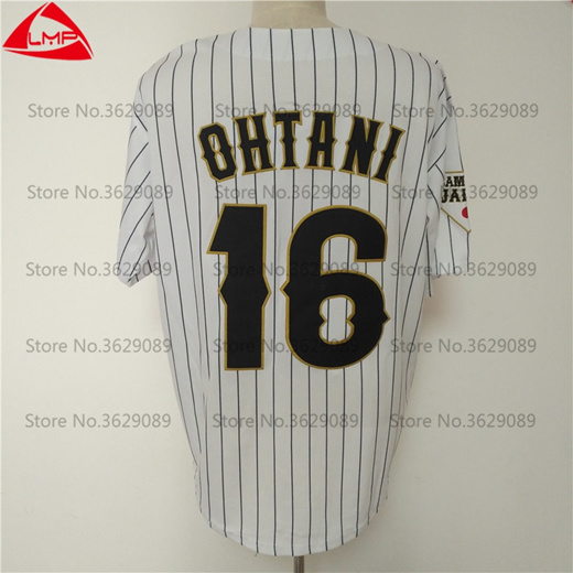 Shohei Ohtani 16 Japan Samurai White Pinstriped India