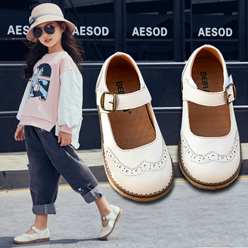 Qoo10 - Retro Girl Sandals Genuine Leather Princess Shoes 