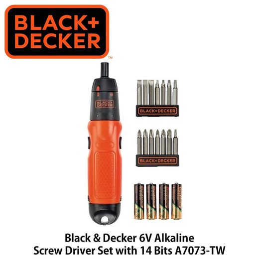 Black Decker A7073 IN 6V Alkaline Screwdriver Set