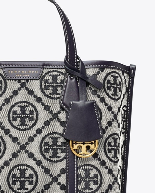 Tory Burch 83313 PERRY T MONOGRAM SMALL TRIPLE-COMPARTMENT TOTE IN