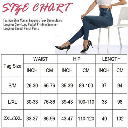 Skinny Leggings for Women Denim Jeans Look Pants with Pockets Slim Fit  Totally Shaping Pull-on Jeggi