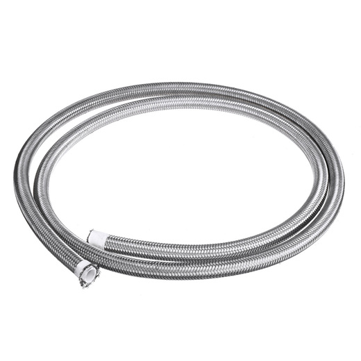 16.4FT AN4 Stainless Steel Braided Fuel Line Hose For Fuel Return Line  Silver
