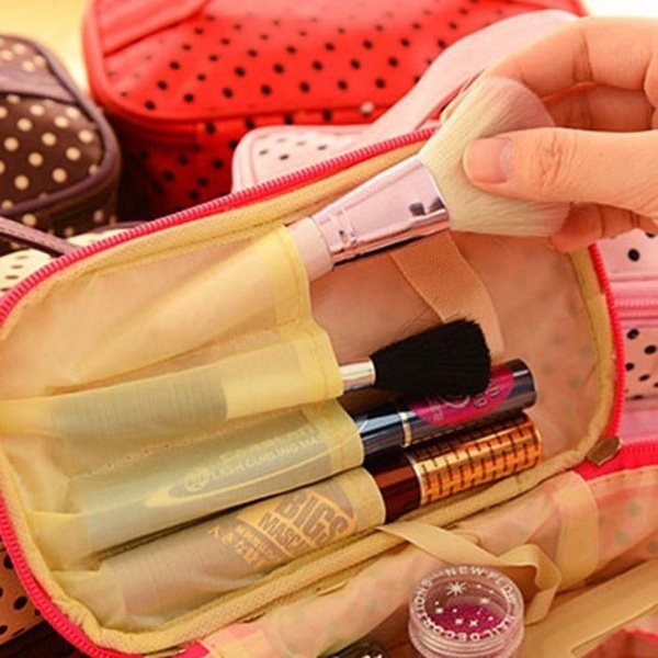 Qoo10 - Double Layer Cosmetic Bag Women Beauty Makeup Handbag Case ...