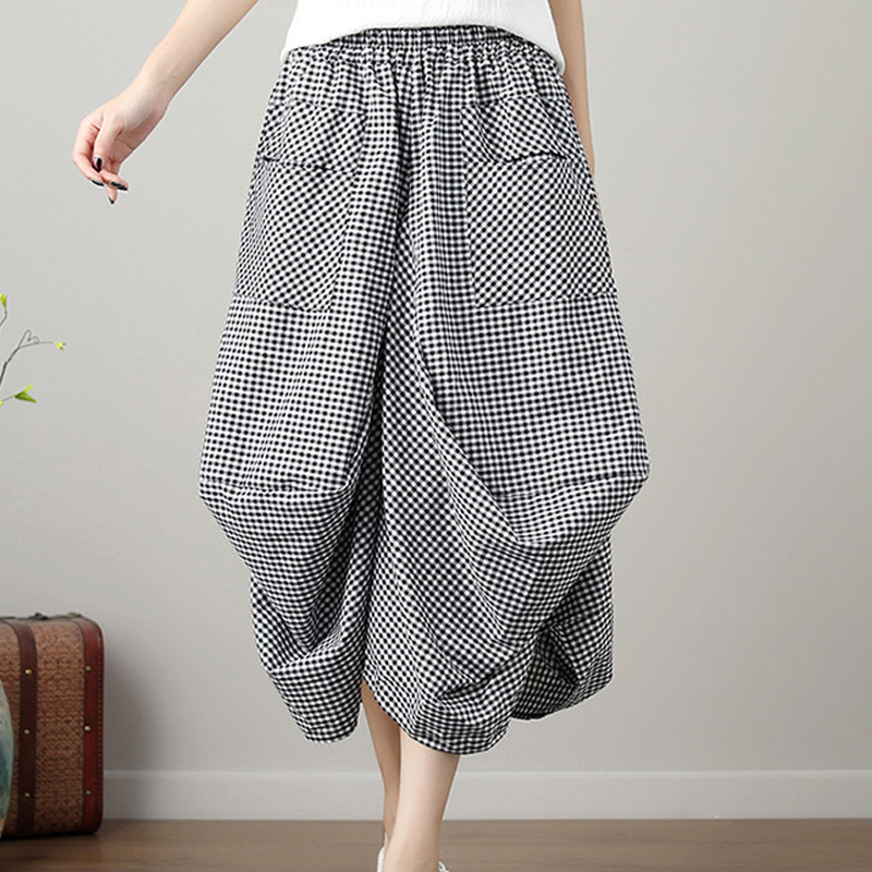 Qoo10 - Stylish Balloon Skirt for Women Cotton Linen Comfortable n CHIC ...