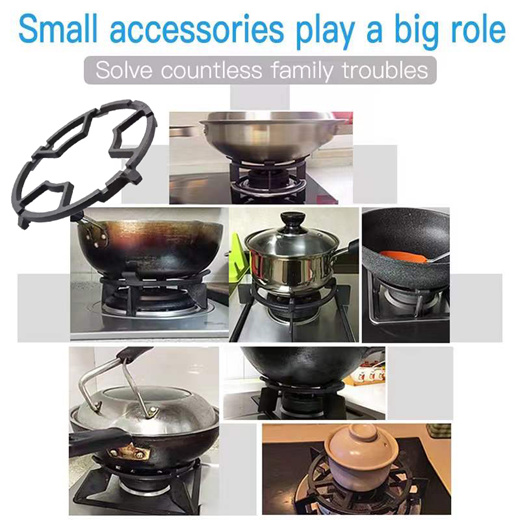 Wok Ring, Non Slip Black Cast Iron Stove Rack for Indonesia