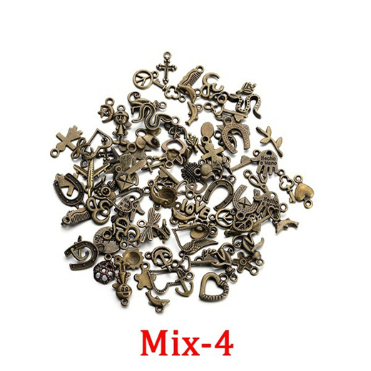 100/50/30Pcs Mixed Vintage Metal Animal Birds Charms Beads DIY