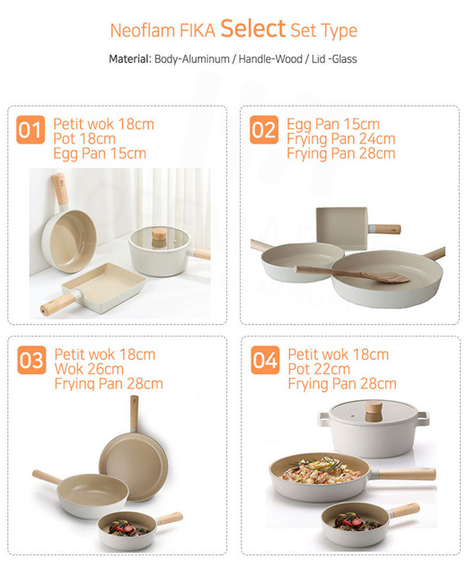 NEOFLAM FIKA Mini Petit Wok Pan | Peach Color Edition | Made in Korea (7 /  18cm)