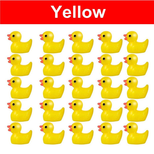 100/50/25/5PCS Cute Resin Mini Ducks Miniature Farm Artificial Animals  Figures Ornament Tiny Duck fo