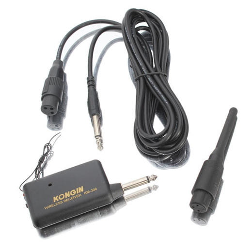 Qoo10 KONGIN KM 306 Wireless Microphone With Receiver Range 15M