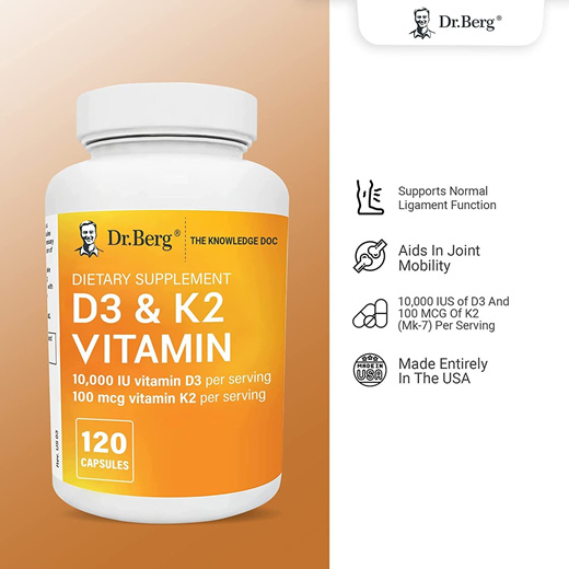 Qoo10 - Dr. Berg D3 and K2 Vitamin (120 Capsules) : Nutritious Items