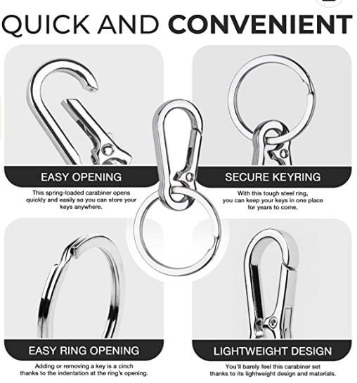 Metal Keychain Carabiner Clip Keyring Key Ring Chain Clips Hook