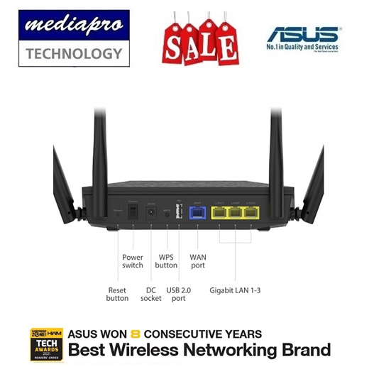 Qoo10 - ASUS RT-AX53U AX1800 Dual Band WiFi 6 (802.11ax) Router - 3 Year  Local : Computer & Game