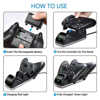 Qoo10 - online Xbox One Controller Charger with 2 Rechargable Charging