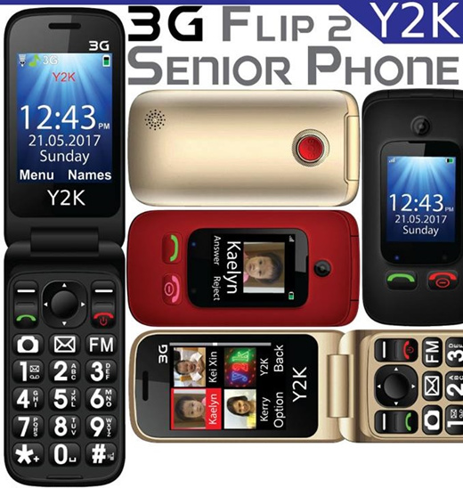 y2k 3g flip lite senior phone