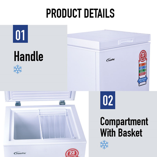 powerpac 150l chest freezer