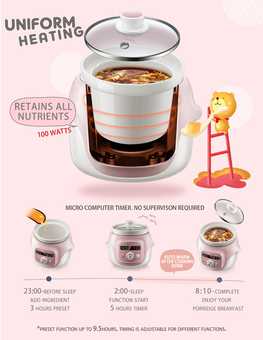 Buy Wholesale China 1.0l Pink Mini Rice Cooker With Porridge Function & Rice  Cooker With Porridge at USD 9