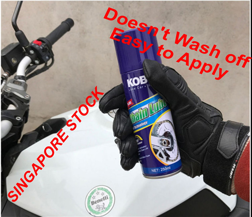 Chain Lube Spray 250ml, Motorcycle and Bike wax, Koby M-301, PTFE