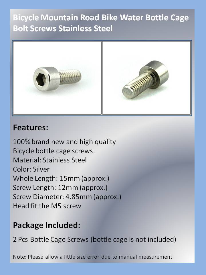 bottle cage screw size