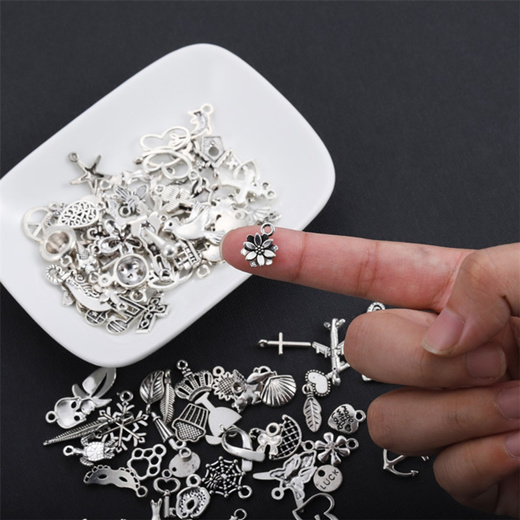 100/50/30Pcs Mixed Vintage Metal Animal Birds Charms Beads DIY