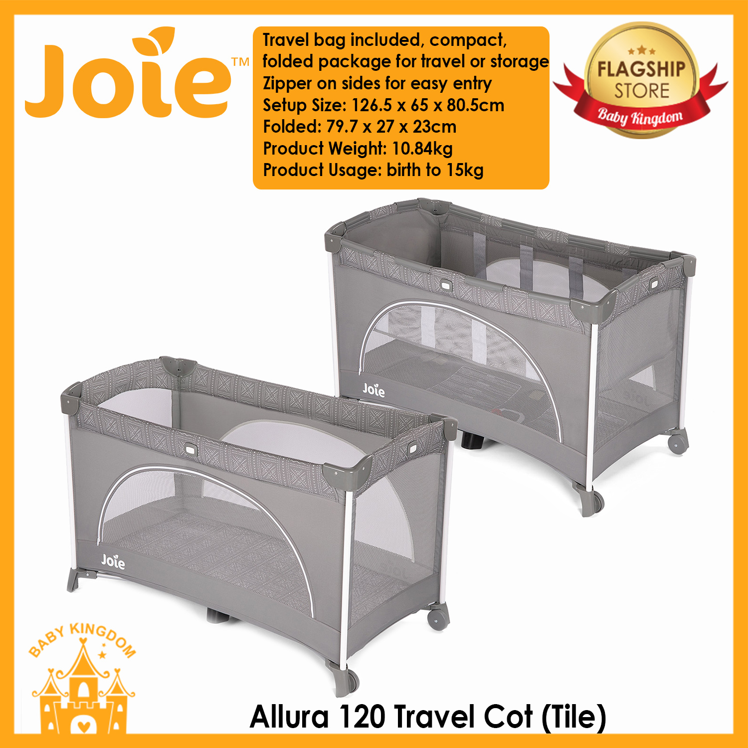 joie allura 120 travel cot