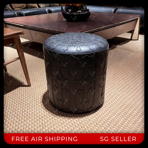 Chrome Hearts Leather cross collage round stool sofa coffee table