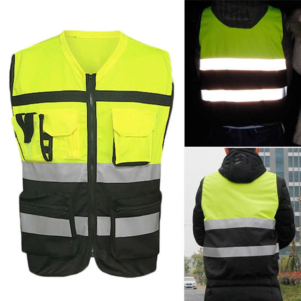 Qoo10 - UK Safety Vest With Zipper Reflective Jacket Security Waistcoat ...