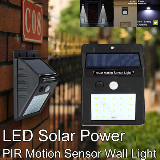 solar powered pir wall light