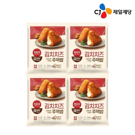 [W프라임] CJ제일제당 햇반 쿡반 김치치즈주먹밥 500g 4팩
