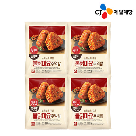 [W프라임] CJ제일제당 햇반 쿡반 불닭마요주먹밥 500g 4팩