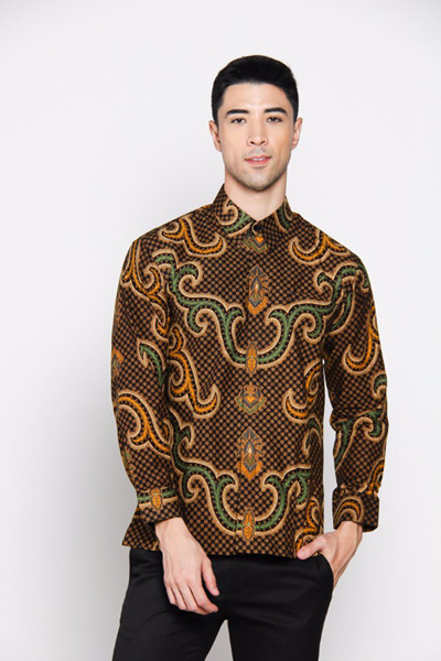 Adiwangsamodel Baju Kemeja Modern Batik Pria Slim Fit Lengan Panjang 084