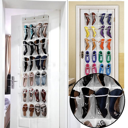 Qoo10 20 24 Saku Pintu Gantung Pemegang Shoe Organizer Storage Rack Wall Bag Elektronik Rumah Ta