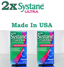 2X Alcon Systane ULtra-Eye Drops Lubricant 10 ml