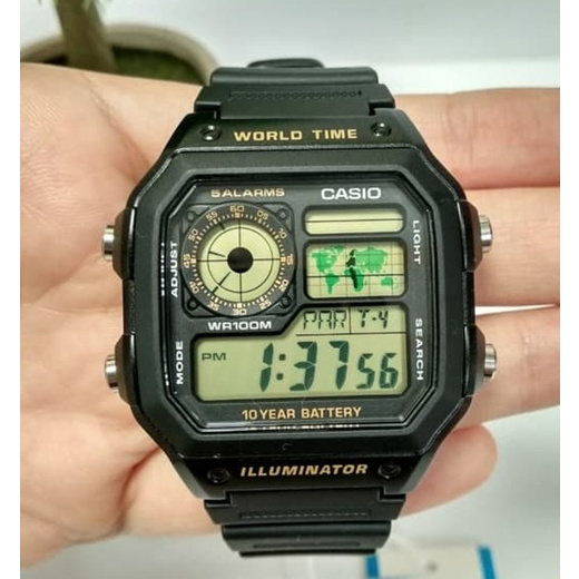 Qoo10 Original Casio Ae 10wh 1b Digital Light Stopwatch Black Resin Worl Watches