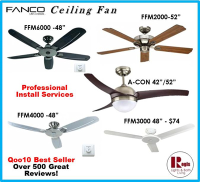 Regis Lights And Bath Best Selling Fanco Ceiling Fan Ffm3000