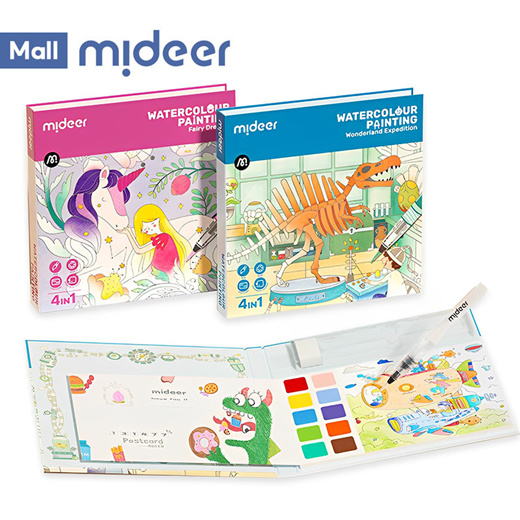 Mideer watercolor painting book for kids painting book with brush and  pigment