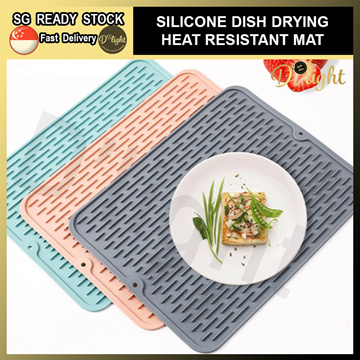 Silicone Dish Drying Mat Flume Folding Draining Mat Rectangle Drain Mat  Drying Dishes Pad Heat Resistant