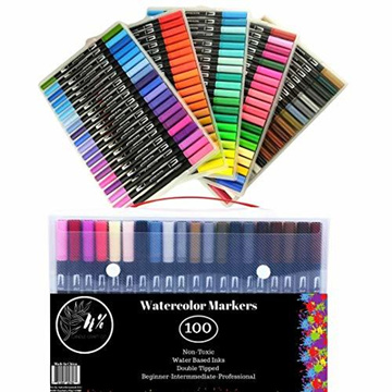 Zenacolor 72 Watercolor Pencils Professional, Numbered, with A Brush and Metal Box - 72 Water Color Pencils for Adults and Adult